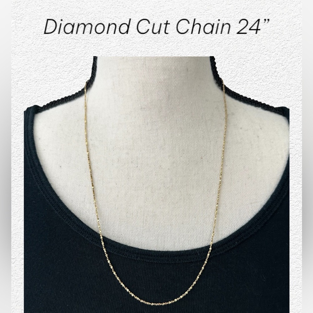 💛Diamond Cut Gold Tone Chain 24” - Picture 4 of 8